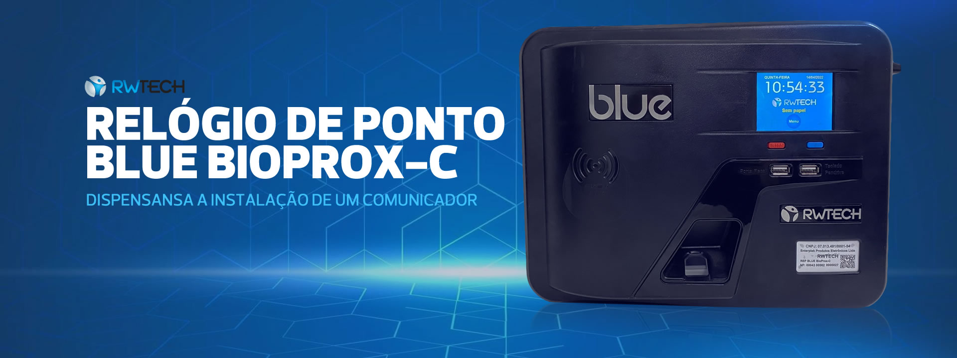 Relógio de Ponto Blue Bioprox - Feira Ponto